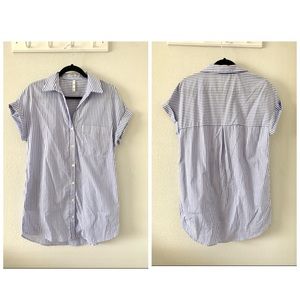 Zara striped shirt dress with pockets